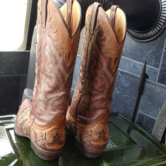 Ladies Western Leather Stitched Boots Size 9M - Picture 5 of 13